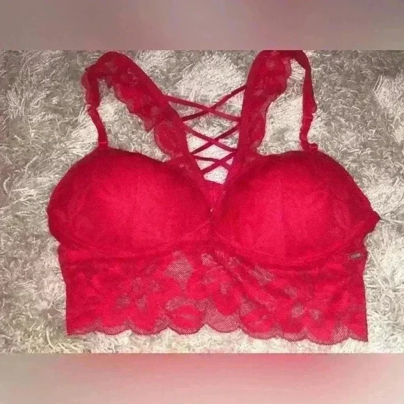 Victoria’s Secret Red Lace Push Up Bralette size M - Picture 6 of 9